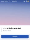 Social Media Notification Alerting User About a Reaction to a Post, With a Gradient Background at Night Royalty Free Stock Photo
