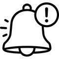 Notification bell alert outline vector AI generated Royalty Free Stock Photo