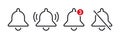 Notification bell icon. Alarm symbol. Incoming inbox message.