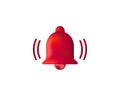 Notification, bell icon alert. 3d. Vector illustration. Royalty Free Stock Photo
