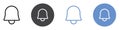 notification bell icon Flat set in black and white color Royalty Free Stock Photo