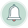 Notification bell icon illustration in circle emblem with clean design Royalty Free Stock Photo