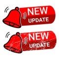 Notification Bell Icon with New Update Alert Message Royalty Free Stock Photo