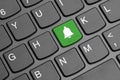 Notification bell on keyboard Royalty Free Stock Photo
