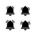 Notification bell icon set. Alarm, reminder, and alert symbol Royalty Free Stock Photo
