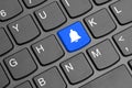 Notification bell on keyboard Royalty Free Stock Photo