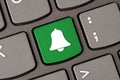 Notification bell on keyboard Royalty Free Stock Photo