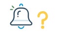 Notification Bell with Question Mark Icon, Inquiry Symbol, vector design Generative AI Royalty Free Stock Photo
