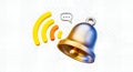 Notification Bell with Signal Waves Royalty Free Stock Photo