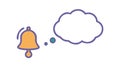 Notification Bell with Speech Bubble for Alerts and Messages, vector design Generative AI Royalty Free Stock Photo