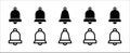 Notification bell vector icon set. Reminder icons collection. Alarm symbol illustration. Ringing bells. Alarm clock and smart