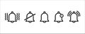 Notification bell vector icon set. Reminder icons collection. Alarm symbol illustration. Ringing bells. Alarm clock and smart Royalty Free Stock Photo