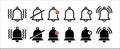 Notification bell vector icon set. Reminder icons collection. Alarm symbol illustration. Ringing bells. Alarm clock and smart Royalty Free Stock Photo