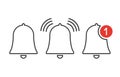 Notification bells set icon in line style Royalty Free Stock Photo
