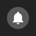 Notification Button. Gray Isolated Bell Icon