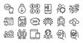 Notification calendar, Confirmed flight and Train line icons set. Vector