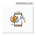 Notification color icon Royalty Free Stock Photo