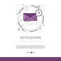 Notification Envelope Email Inbox Message Send Mail Web Banner With Copy Space