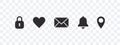 Notification and geolocation icons. Functional web icons. Vector scalable graphics