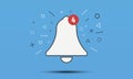 Notification Icon. Bell with graphic elements. Modern graphic. Vector illustration Royalty Free Stock Photo