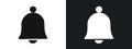 Notification icon linear graphics set vector in black Royalty Free Stock Photo