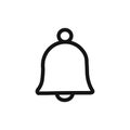 Notification icon linear vector graphics sign Royalty Free Stock Photo