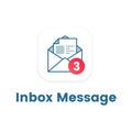 Notification icon on open letter. Royalty Free Stock Photo