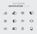 Notification icons in flat design