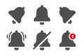 Notification icons. Message bells, reminder application and smartphone notifications bell icon isolated vector set