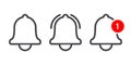 Notification message bell vecor line icon