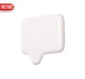 Notification message dialog. Realistic 3d design In plastic cartoon style. Icon isolated on white background. Vector
