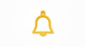 Notification, message, subscribe bell ringer realistic icon. 3d line vector illustration. Top view