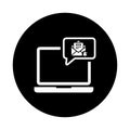 Notification, online, alert icon. Black vector design