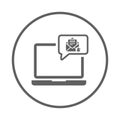 Notification, online, alert icon. Gray vector design
