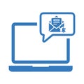 Notification, online, alert icon. Blue vector design