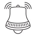 Notification ringing bell vector line art icon for apps or websites