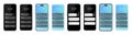 Notification screen UI design. Phone notification windows template on a dark background. Smartphone messaging interface. Vector