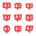 Set of nine notifications in social media Royalty Free Stock Photo