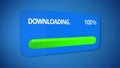 Notification About Successful Download Process, Status Bar Totally Completed