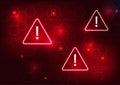 Notification technology, alert symbol with a lock with a numeric code behind it Conveys notifications of technological security