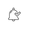 Notification verification line icon Royalty Free Stock Photo
