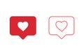 Notifications icon set. Like line icon. social media Like vector icon. like notification