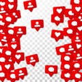 Notifications with Likes, Followers and Comments. Social Media Marketing.