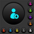 Notify user dark push buttons with color icons