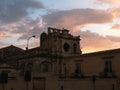Streets of the Sicilian baroque town of Noto, Siracusa during the sunset Royalty Free Stock Photo