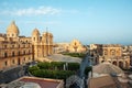 Noto, Sicily, Italy - view of the baroque cathedral church and the city hall Royalty Free Stock Photo