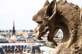 Notre Dam Gargoyle Looking at City Royalty Free Stock Photo