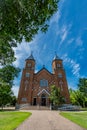 Notre Dame Auvergne Catholic Church in Ponteix, Saskatchewan Royalty Free Stock Photo