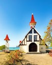 Notre Dame Auxiliatrice church at Cap Malheureux. Royalty Free Stock Photo