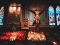 Notre-Dame Basilica church interior statue Royalty Free Stock Photo